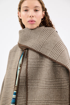 DOUBLE Glen Check Mantel, Dusty Brown from ODEEH 