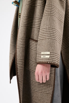 DOUBLE Glen Check Mantel, Dusty Brown from ODEEH 