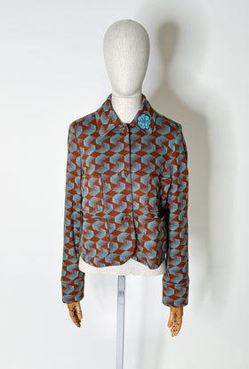 Jersey Jacquard Jacke, Caramel from ODEEH 