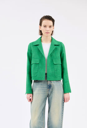 Hemp Tweed Jacke, Billard Green from ODEEH 