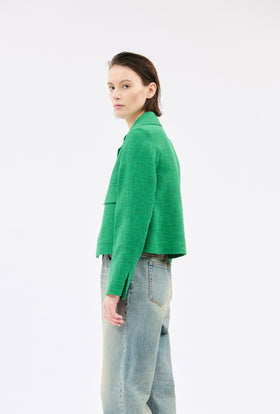 Hemp Tweed Jacke, Billard Green from ODEEH 