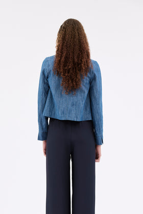 Micro Canvas Jacket, Denim Blue from ODEEH 