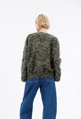 Destructured Jacquard Jacke, Dark Khaki from ODEEH 