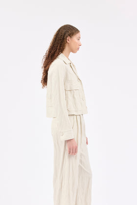 Pin Stripe Gabardine Jacke, Ivory1 from ODEEH 