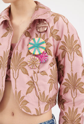 Matelassè Palms Jacke, Rosequartz from ODEEH 