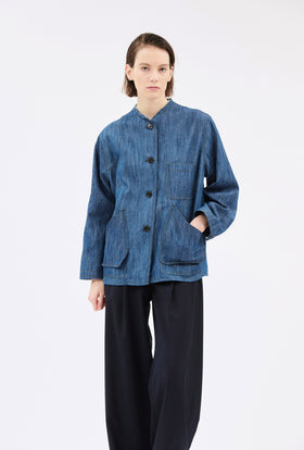 Micro Canvas Jacke, Denim Blue from ODEEH 