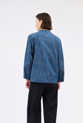 Micro Canvas Jacke, Denim Blue from ODEEH 