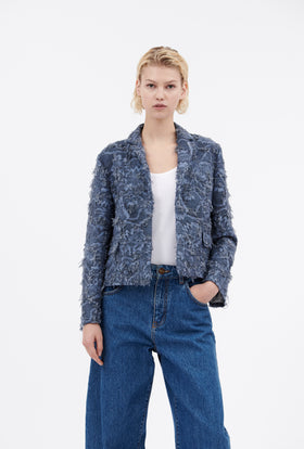 Destructured Jacquard Jacke, Fayence from ODEEH 