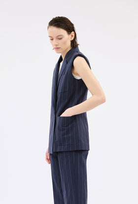 Paper Touch Stripe Weste, Marine from ODEEH 