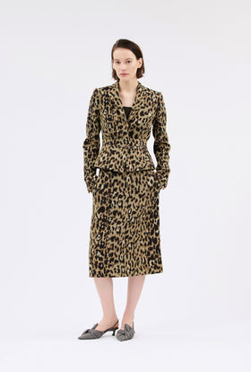Jacquard Leo Jacke, Brown Olive from ODEEH 