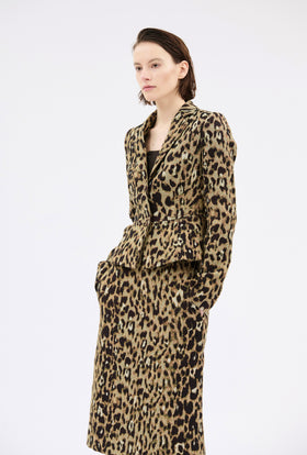Jacquard Leo Jacke, Brown Olive from ODEEH 