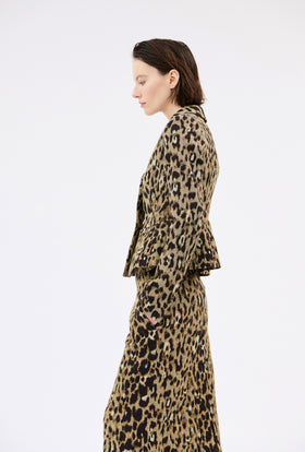Jacquard Leo Jacke, Brown Olive from ODEEH 