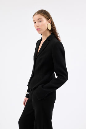 HEAVY GEORGETTE Jacke, Jet Black from ODEEH 