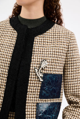 Hounds Tooth Jacke, Caramel from ODEEH 