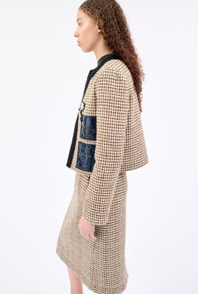 Hounds Tooth Jacke, Caramel from ODEEH 