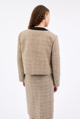 Hounds Tooth Jacke, Caramel from ODEEH 
