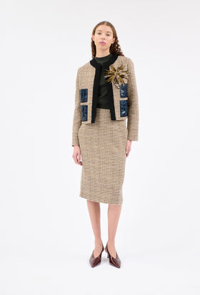 Hounds Tooth Jacke, Caramel from ODEEH 
