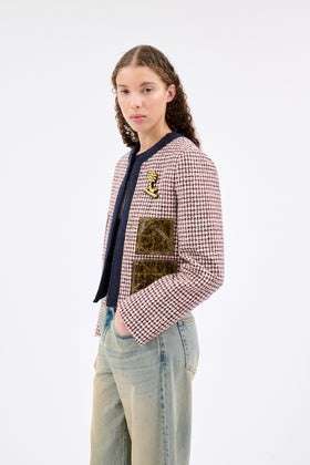HOUNDS TOOTH Jacke, Navy White from ODEEH 