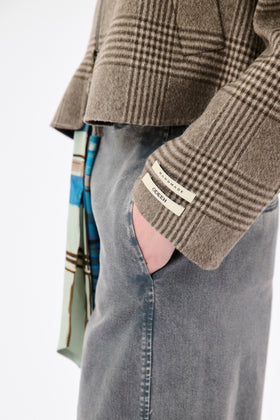 DOUBLE Glen Check Jacke, Dusty Brown from ODEEH 
