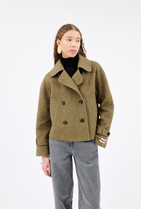 BRUSHED DOUBLE FACE Jacke, Dark Moss from ODEEH 