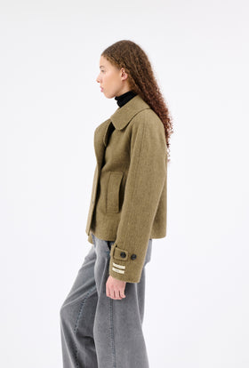 BRUSHED DOUBLE FACE Jacke, Dark Moss from ODEEH 