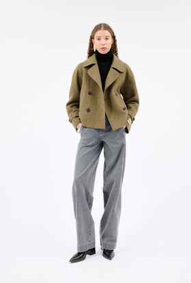 BRUSHED DOUBLE FACE Jacke, Dark Moss from ODEEH 