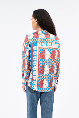 Palm Fans Bluse, English Red from ODEEH 