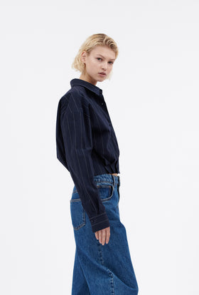 Paper Touch Stripe Shirt, Marine from ODEEH 