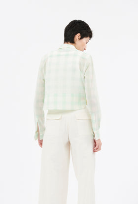 Gauze Vichy Bluse, Glass Green from ODEEH 