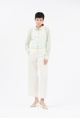 Gauze Vichy Bluse, Glass Green from ODEEH 