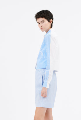 Garment Printed Poplin Bluse, Himmelblau from ODEEH 