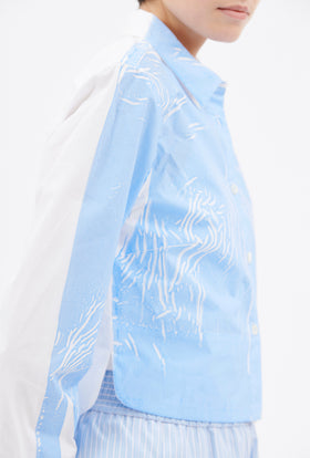 Garment Printed Poplin Bluse, Himmelblau from ODEEH 