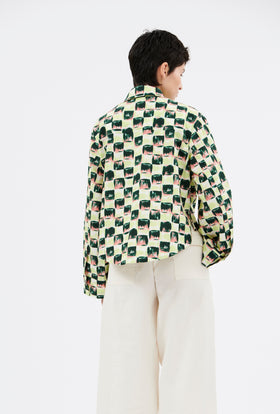 Brush Strokes Bluse, Evergreen from ODEEH 