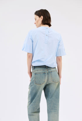 Techno Cotton Bluse, Ciel from ODEEH 