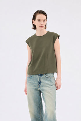 Compact Jersey Top, Dark Khaki from ODEEH 