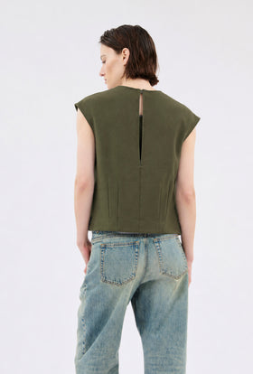 Compact Jersey Top, Dark Khaki from ODEEH 