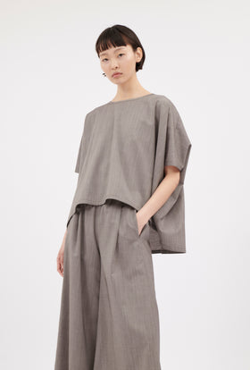 Light Weight Wool Shirt, Taupe from ODEEH 