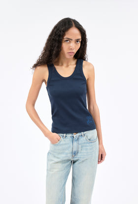 Organic Single Jersey Top, Navy from ODEEH 