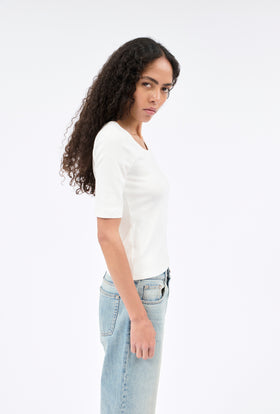 Organic Single Jersey T-Shirt, Milk from ODEEH 