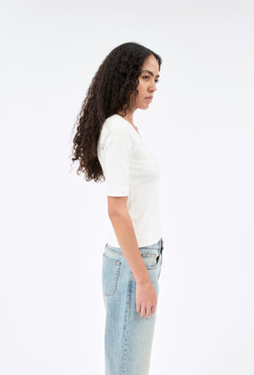 Organic Single Jersey T-Shirt, Milk from ODEEH 