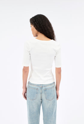 Organic Single Jersey T-Shirt, Milk from ODEEH 
