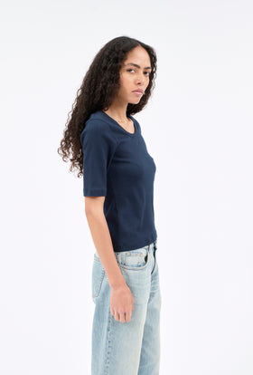 Organic Single Jersey T-Shirt, Navy from ODEEH 