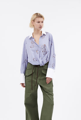 Laser Cut Flowers Bluse, Sky from ODEEH 