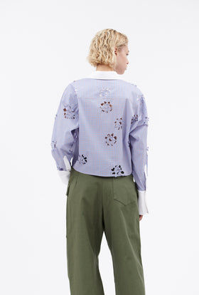 Laser Cut Flowers Bluse, Sky from ODEEH 