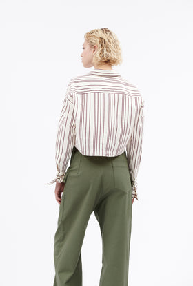 Fancy Stripe 2 Bluse, Burgundy from ODEEH 