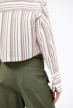 Fancy Stripe 2 Bluse, Burgundy from ODEEH 