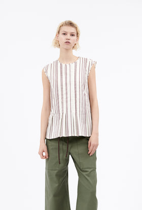 Fancy Stripe 2 Top, Burgundy from ODEEH 