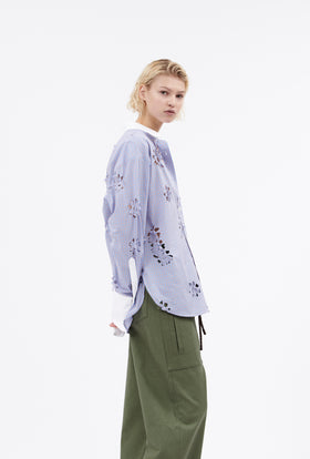 Laser Cut Flowers Bluse, Sky from ODEEH 