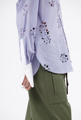 Laser Cut Flowers Bluse, Sky from ODEEH 