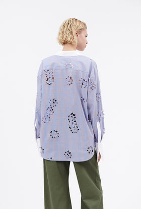 Laser Cut Flowers Bluse, Sky from ODEEH 